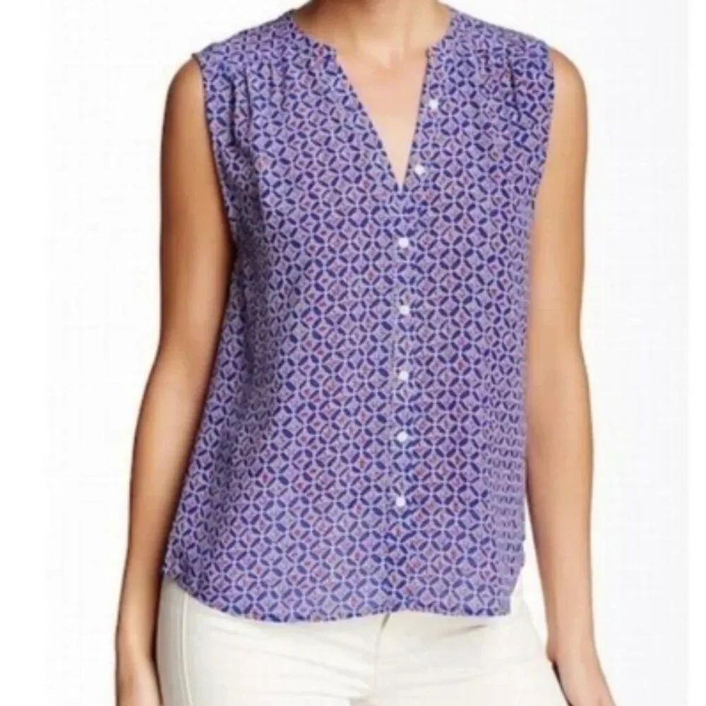 Like New! Joie Finnegan Button Front 100% Silk Tank Top in Size M